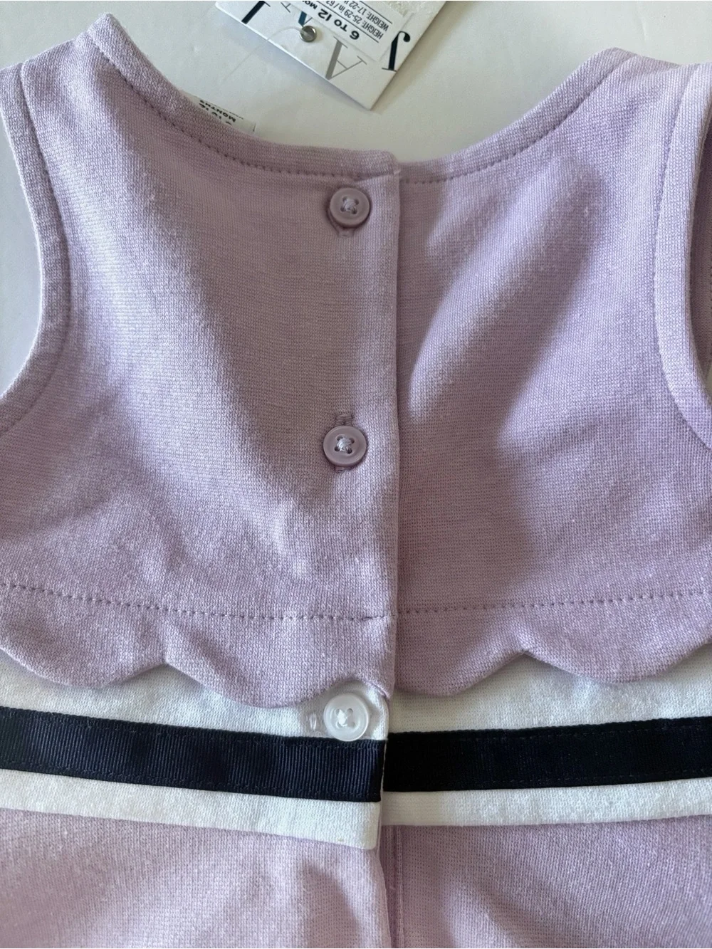 Janie and Jack Baby Girl Dress Bloomer Set 6-12M Lavender Scallop Bow Preppy NWT